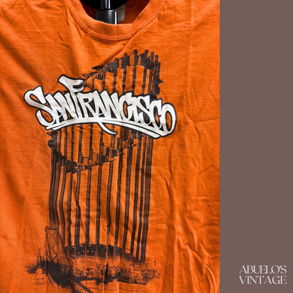 San Francisco Graphic Tee | Orange Black | Size S | Vintage - Picture 2 of 4